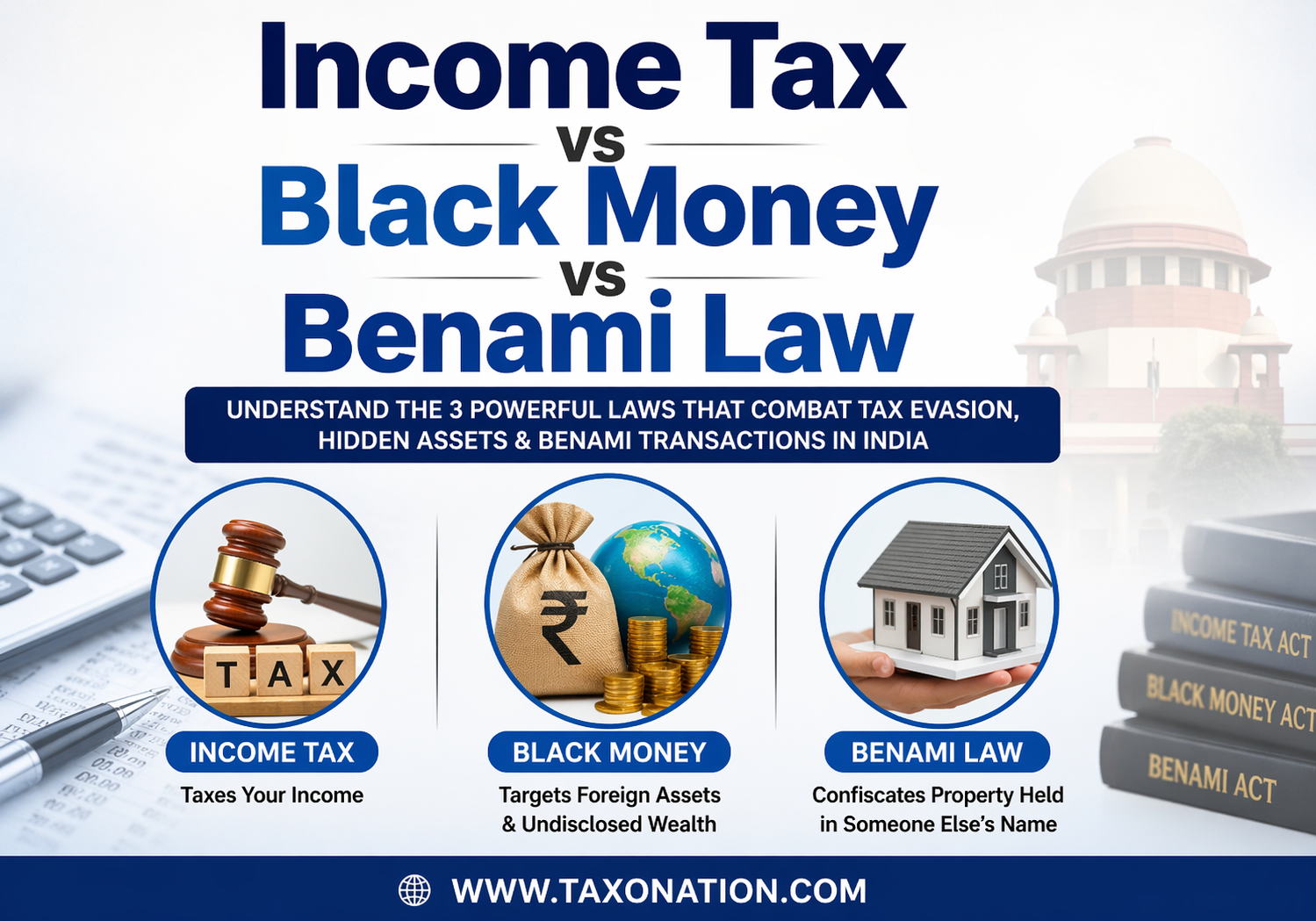 Interplay between Income Tax Act, Black Money Act and Prohibition of Benami Property Transaction Act, A comprehensive analysis.