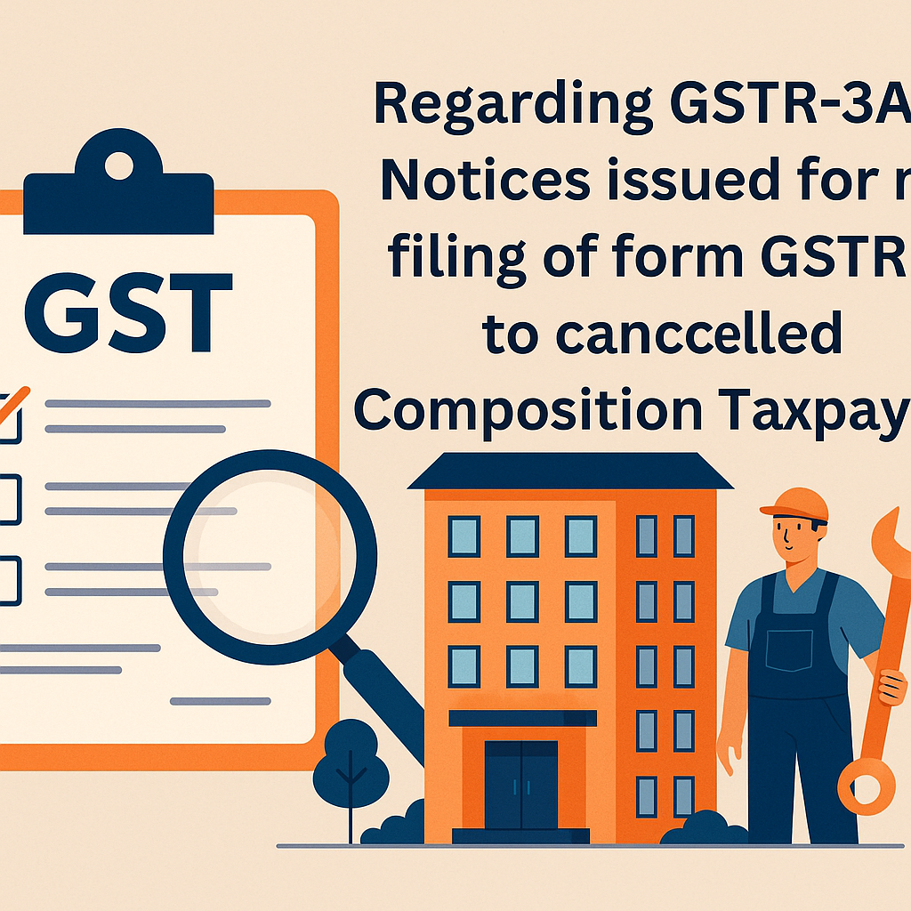 Regarding GSTR-3A Notices issued for non-filing of form GSTR 4 to cancelled Composition Taxpayers