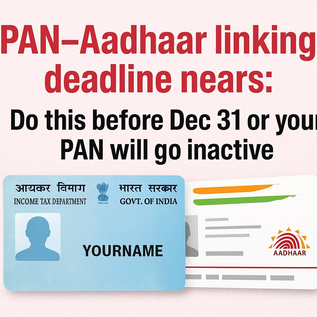 PAN–Aadhaar linking deadline nears: Do this before Dec 31 or your PAN will go inactive
