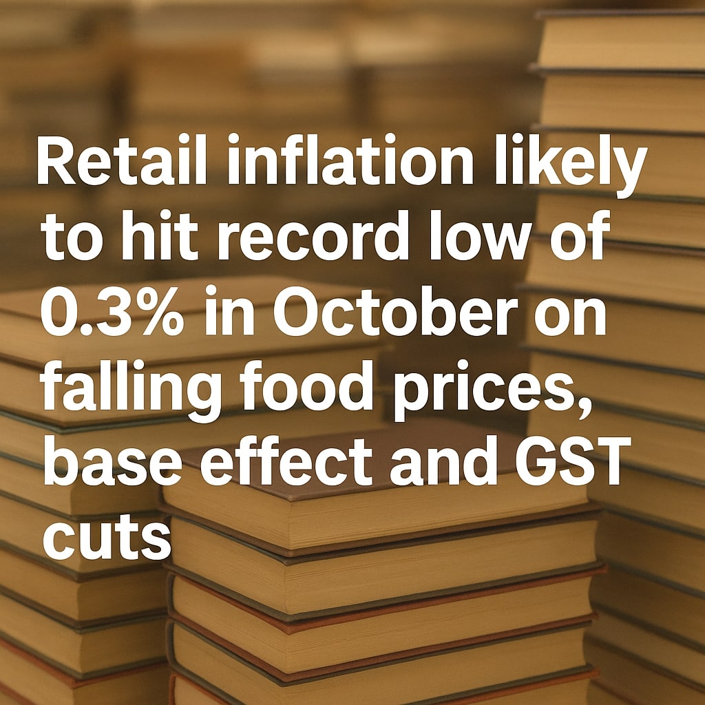 Retail inflation likely to hit record low of 0.3% in October on falling food prices, base effect and GST cuts