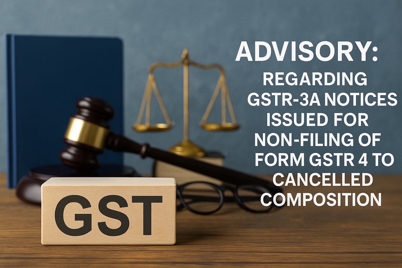 Advisory Regarding GSTR-3A Notices issued for non-filing of form GSTR 4 to cancelled Composition Taxpayers.