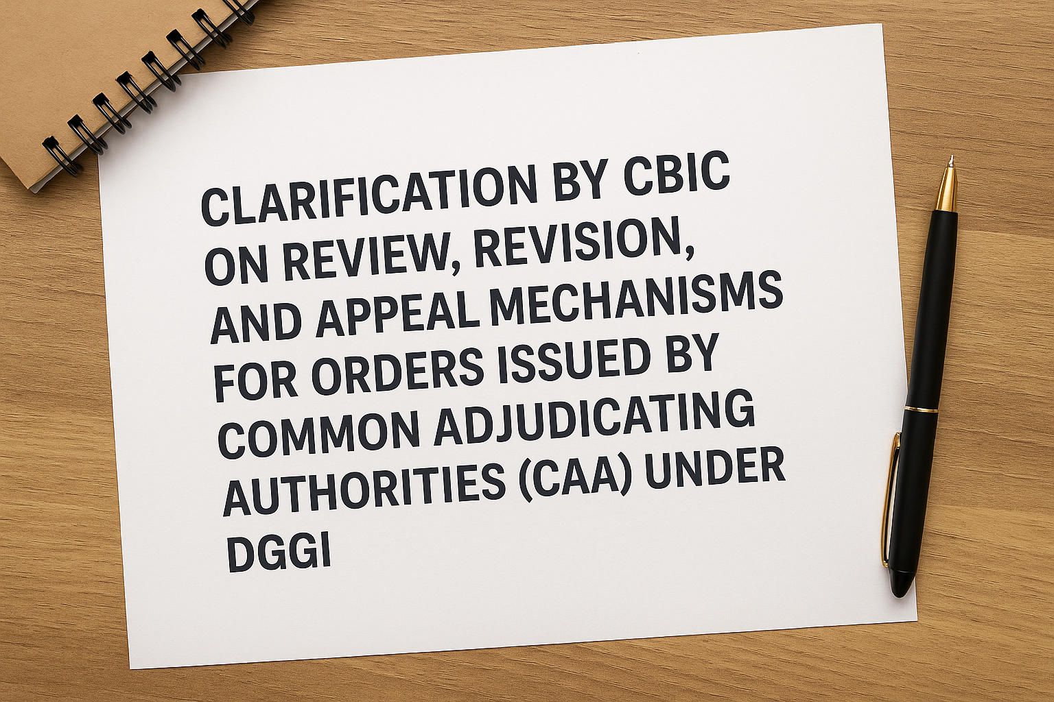 Clarification by CBIC on Review, Revision, and Appeal Mechanisms for Orders Issued by Common Adjudicating Authorities (CAA) under DGGI.