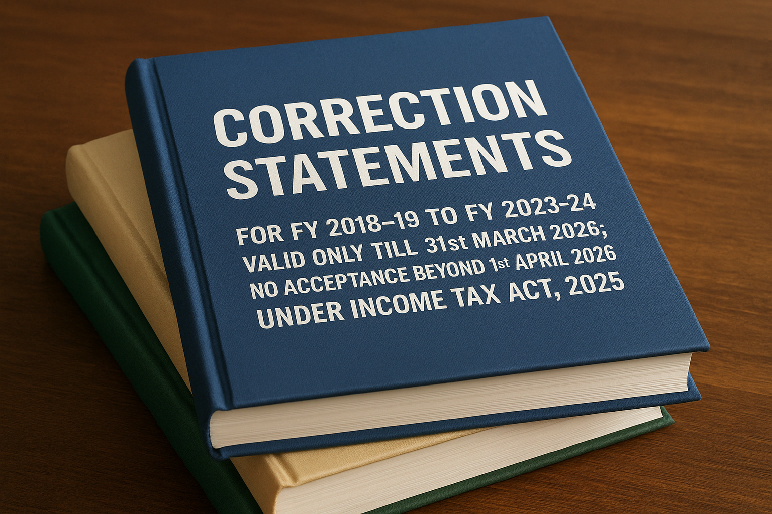 Correction Statements for FY 2018-19 to FY 2023-24 Valid Only Till 31st March 2026; No Acceptance Beyond 1st April 2026 Under Income Tax Act, 2025