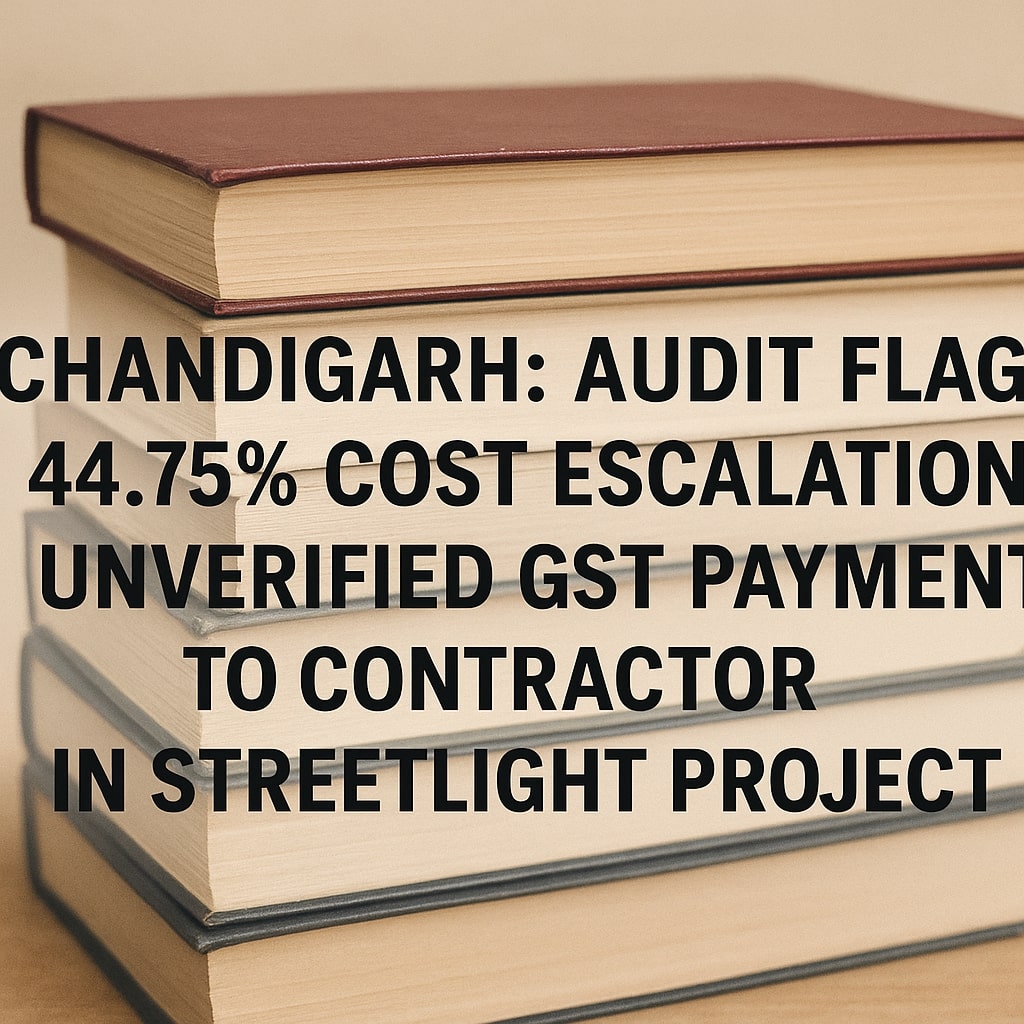 Chandigarh: Audit flags 44.75% cost escalation, unverified GST payment to contractor in streetlight project